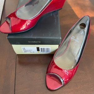 Liz Claiborne Red Patton Wedges